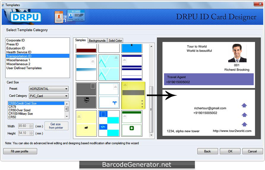 Screenshots of ID Card Generator Software – How to make identity cards